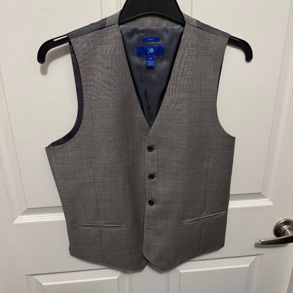 Egara Slim Fit Vest Men's Medium 100% Wool Gray